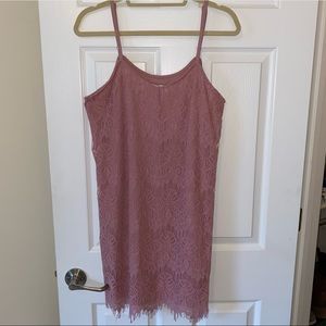 Pink lace mini dress spaghetti strap size L
